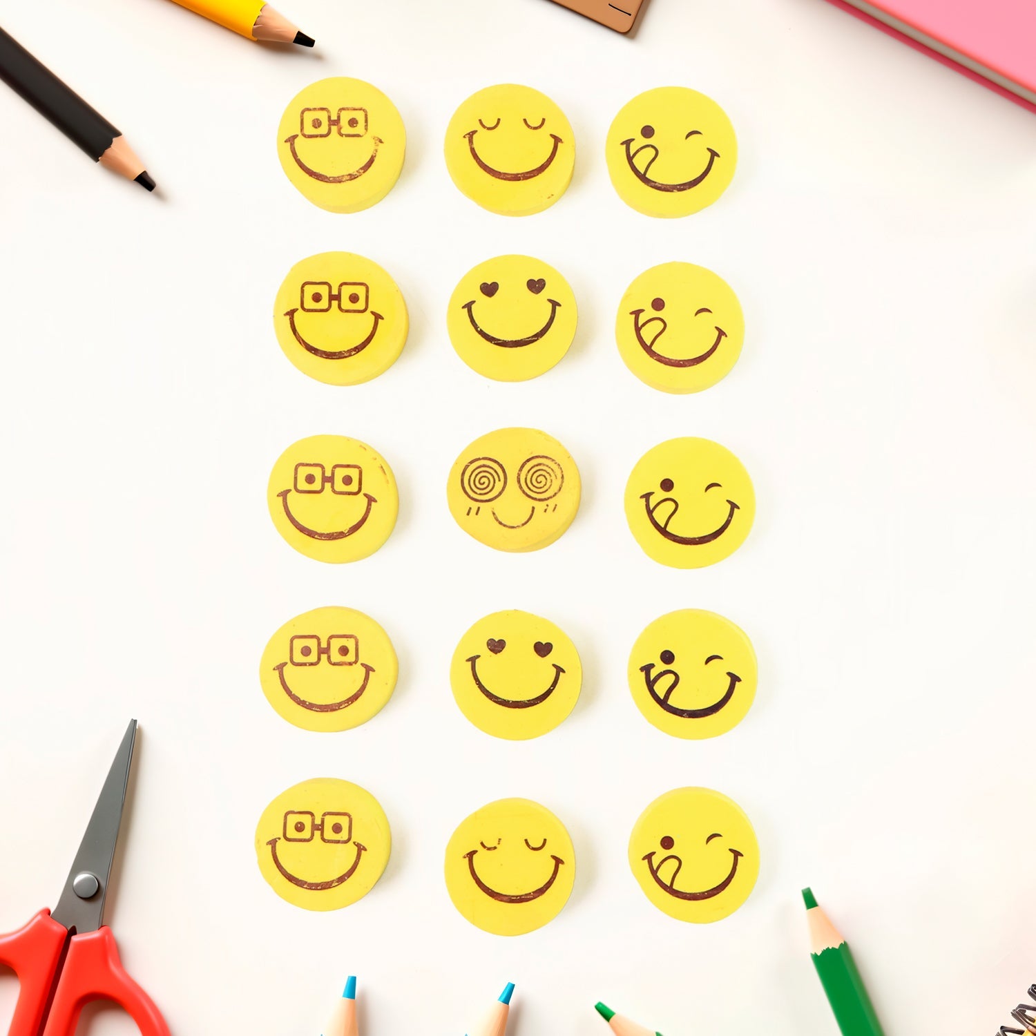 Mini Erasers in Cartoon Shapes